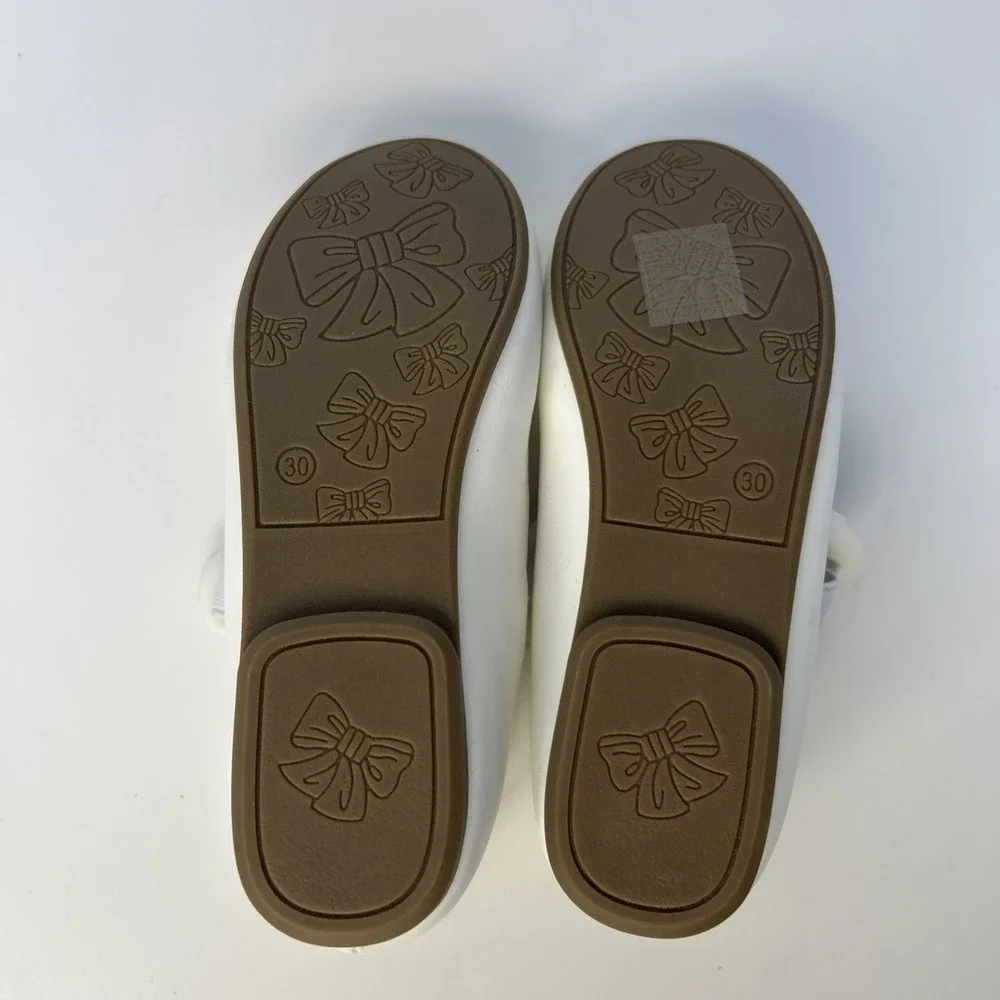 Naihoow‎ Girls White Mary Jane Ballet Flats Shoes - Size 30 (12.5 US) NIB
